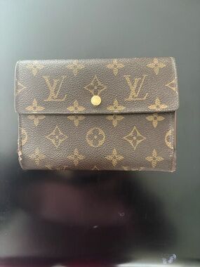Louis Vuitton Monogram Canvas Card Holder in Brown and Gold